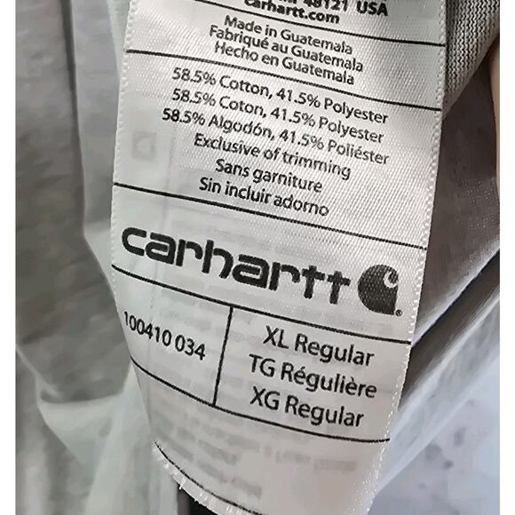 Carhartt T Shirt Mens XL Gray Pocket Relaxed Fit Short Sleeve Delmont Raglan - Picture 8 of 12